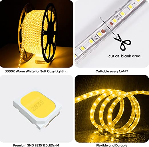 110V High-End 6500K/3000K White LED Strip - ProSelect Strip 430 Lumens - Bright, Efficient, and Durable | LED Strip Light Best for Indoor and Outdoor Use - Eco LED Lightings 