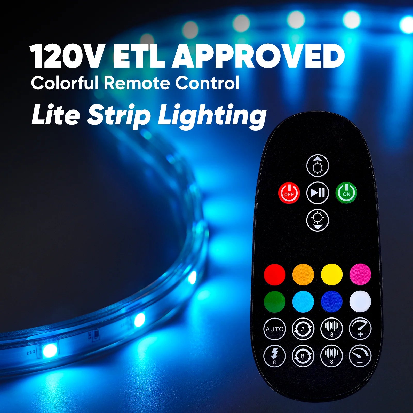 110V Dimmable RGB LED Strip Light - Soft Ambient Lighting for Bedroom, Kitchen, Home Decor - 180 Lumens