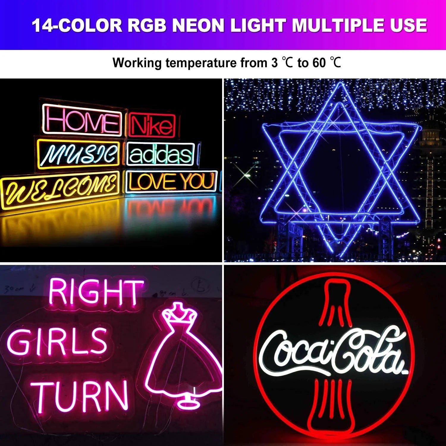 82FT RGB LED Neon Light (8.5W/Meter, 60LEDs/Meter) - 110V, 12.5x23mm, Dimmable, ETL-CE-RoHS Listed - Eco LED Lightings 
