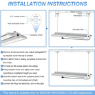 1.8ft LED Linear High Bay Light 300W/240W/180W CCT Tunable 3000K/4000K/5000K 100-277VAC 45000LM - 150 lm/W - Eco LED Lightings 