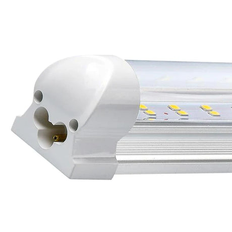 T8 8ft Integrated LED Tube Light - 72W V Shape, Clear 6500K, 8640 Lumens , ETL and DLC Listed, Linkable Design for Garage, Warehouse, and Shop Applications - Eco LED Lightings 