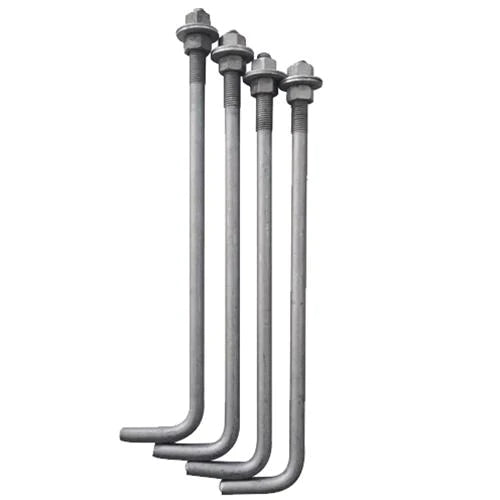 Galvanized Steel Anchor Bolts for Light Poles - Pre-drilled, Rust-Resistant (Round/Square) - Eco LED Lightings 
