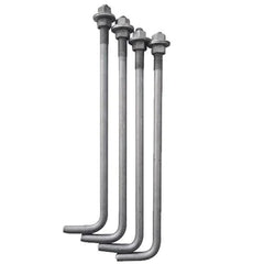 Galvanized Steel Anchor Bolts for Light Poles - Pre-drilled, Rust-Resistant (Round/Square)