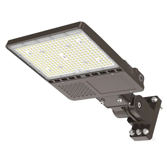 150W LED Shoebox Pole Light - 21,000 Lumens, 5000K Daylight Color Temp, Ideal for Universal Mounting in Commercial & Outdoor Lighting