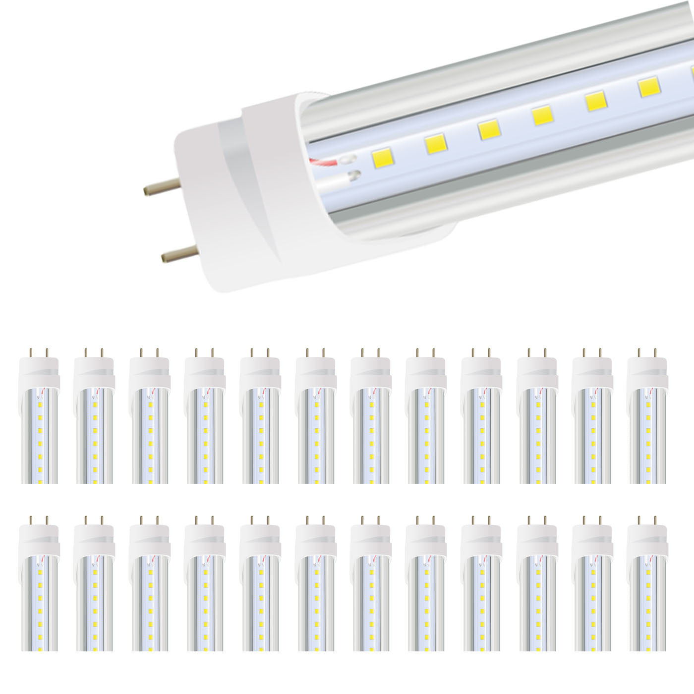 4ft LED T8 Tube: 18W Energy Saving, 6500K Daylight, ETL Listed (A+B/Bypass Ballast) - Eco LED Lightings 