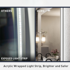 3-Color Backlit LED Bathroom Mirror, Dimmable, Shatterproof, 5mm Thick, 240 LED/m, 36-72W Driver, Aluminum Frame, 3000K-4500K-6000K - Eco LED Lightings 