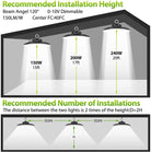 150W High Voltage LED High Bay Light - 22,500lm Dimmable (0-10V), 5000K, IP65 Waterproof - Eco LED Lightings 