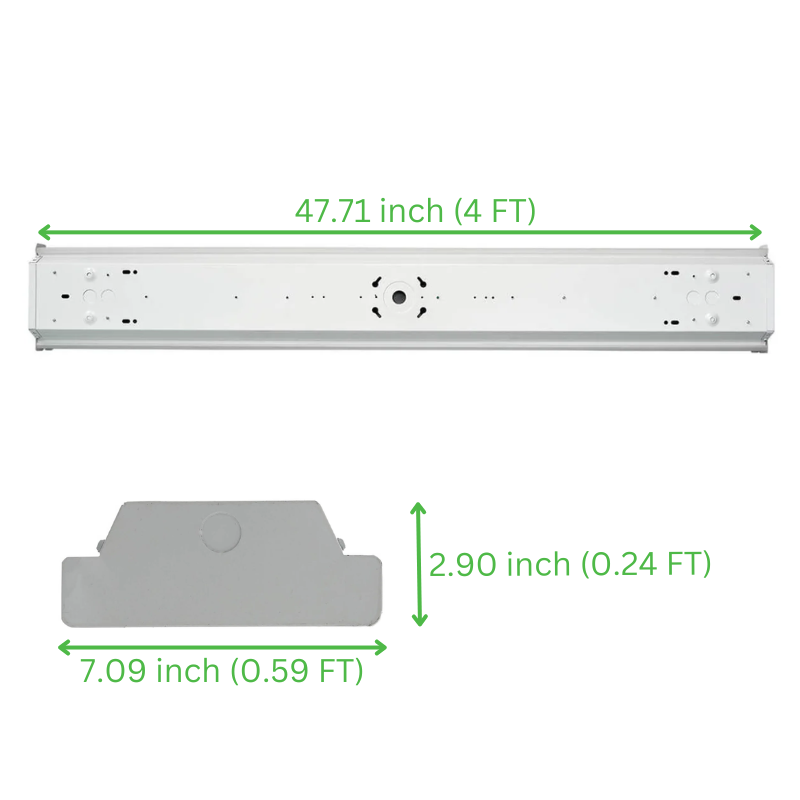 4ft LED Wraparound Light 40W - 3500K/4000K/5000K CCT Selectable - Prismatic Lens - Eco LED Lightings 