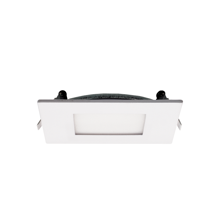 4 Inch 5CCT Canless LED Downlight - Ultra Slim Square Design with Junction Box (Flat & Baffle Trim) - 10W, 650lm, 120V AC, 90+ CRI - Eco LED Lightings 