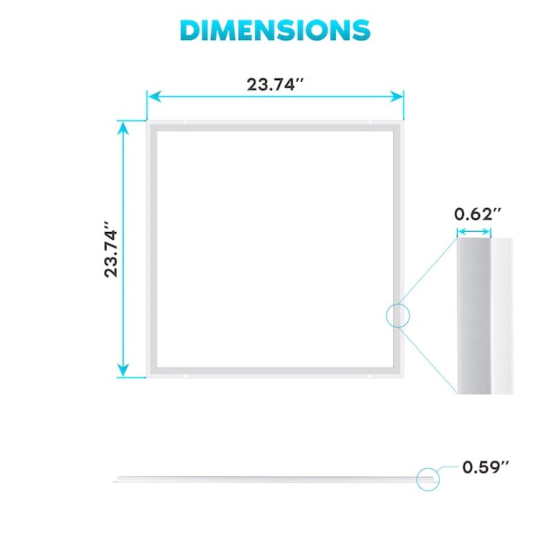 2x2 Ft Grid Frame LED Panel / T-Bar, Selectable Wattage (20W/30W/40W) and CCT (3000K/3500K/4000K/5000K/6500K) with 130LM/Watt - ETL & DLC Listed - Eco LED Lightings 