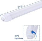 8FT LED Tube Light designed for Garage, Workshop, Warehouse - R17 Base, 40W, 5000K, Frosted, 4800 Lumens, Energy-Efficient, Ballast Bypass Type B - Eco LED Lightings 