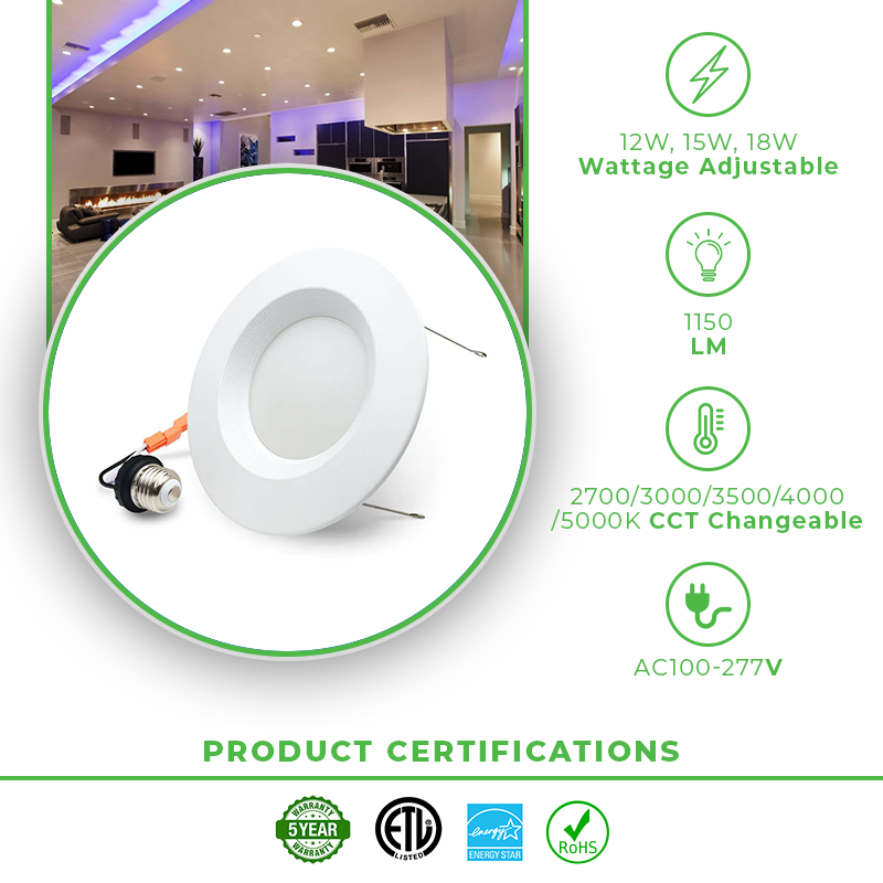 LED Downlight Power Adjustable & CCT Changeable
