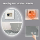 Backlit Oval LED Bathroom Mirror, 6000K, Shatterproof, IP44, Anti-Fog - Eco LED Lightings 