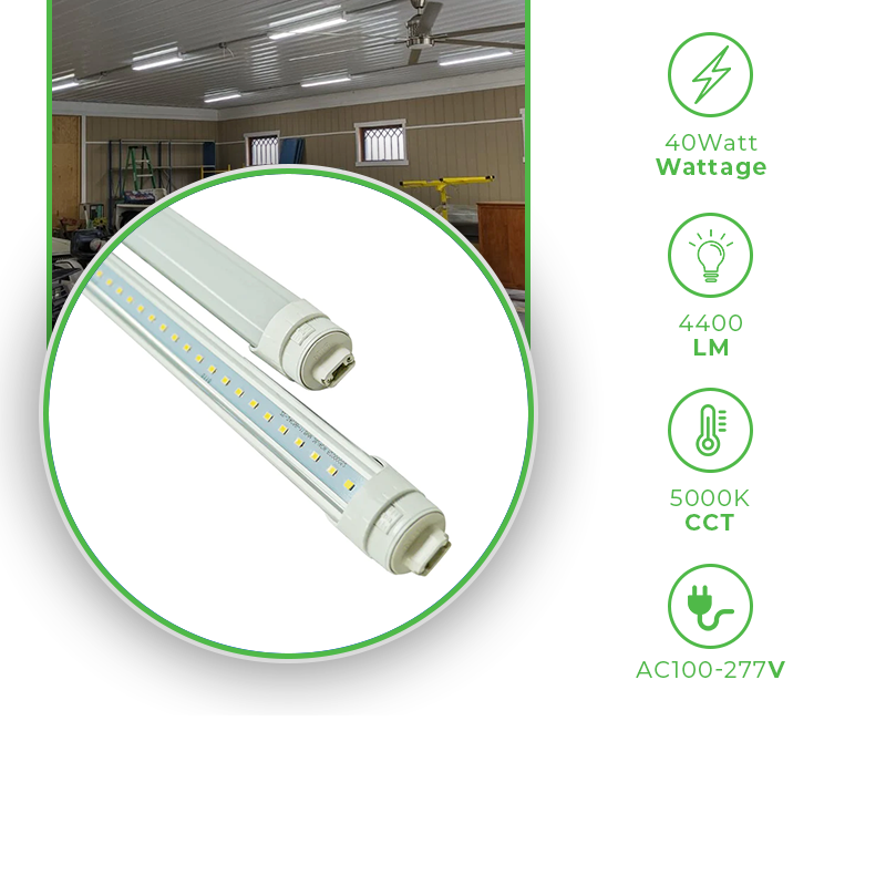 8FT LED Tube Light for Garage ECO LED Lightings