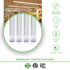 8ft LED T8 Integrated Tube Light- 60W, 8740Lm and 5000K cct- Linkable LED Shop Lights- ETL Listed - Eco LED Lightings 