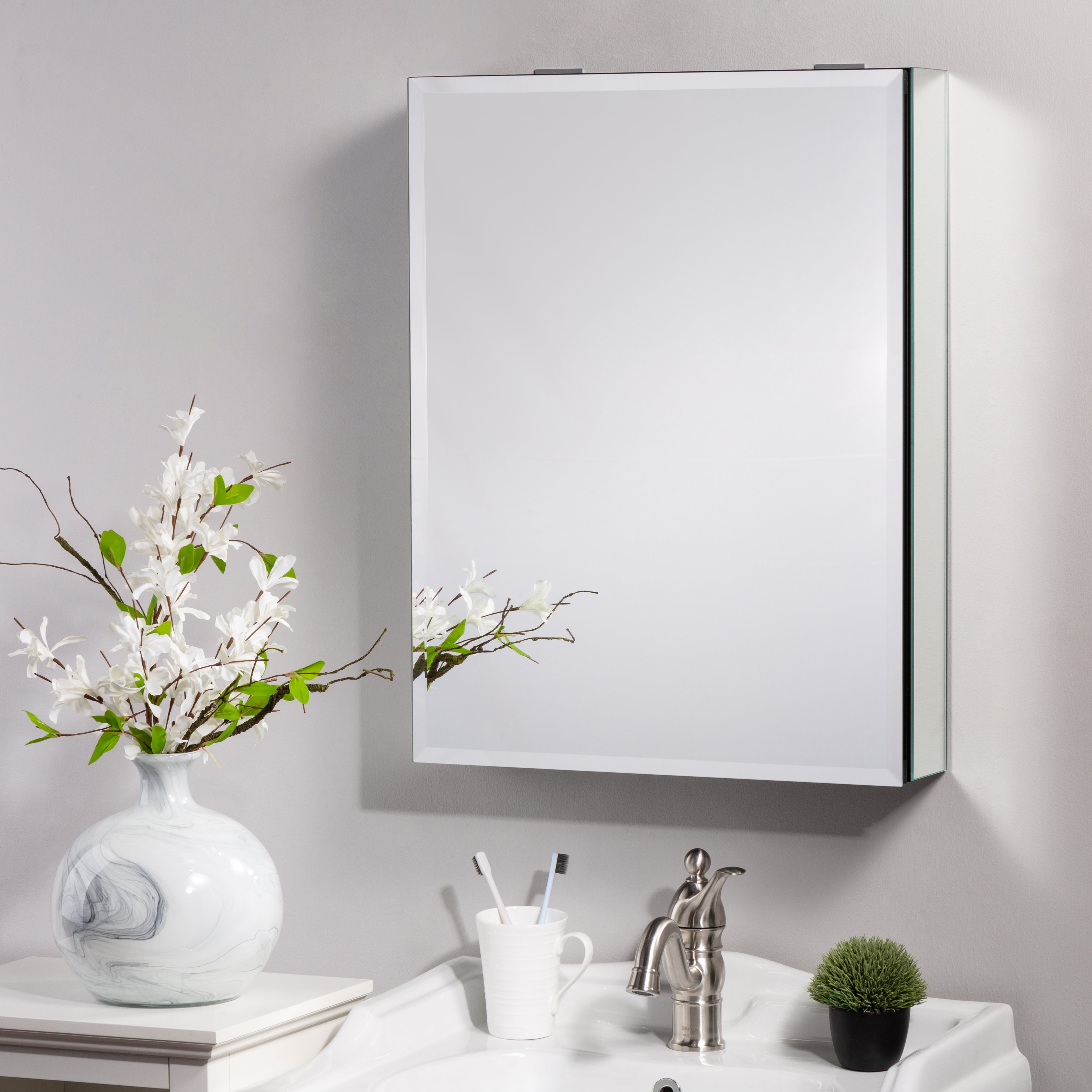 20x26 Inch Medicine Cabinet with Mirror - Featuring Soft-Close Hinge and Adjustable Shelves - Eco LED Lightings 