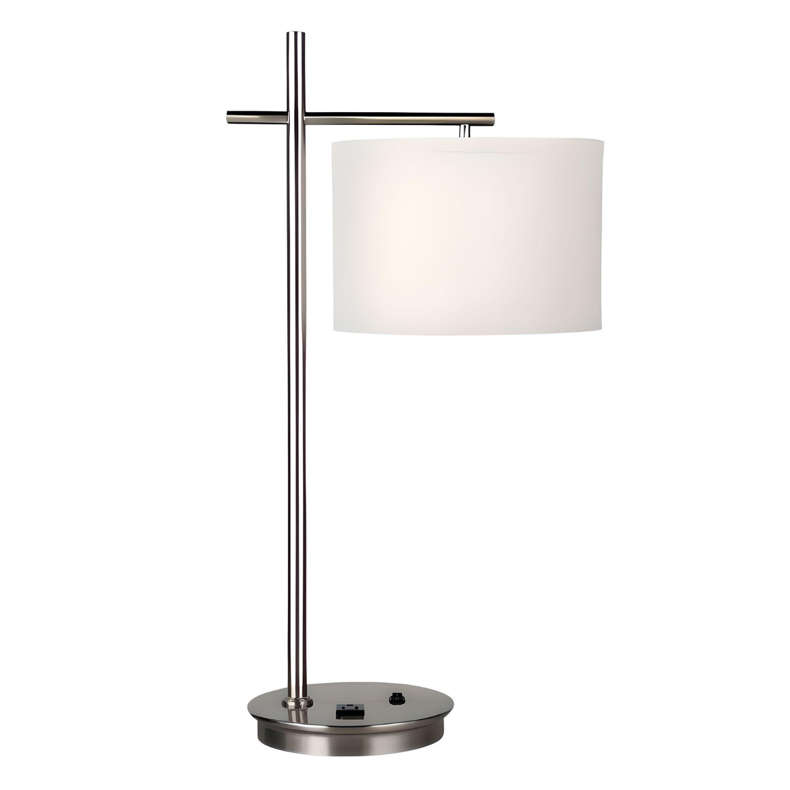 Astra Desk Table Lamps- Desk Table Lamps with brushed nickel finish and one convenience outlet - Eco LED Lightings 