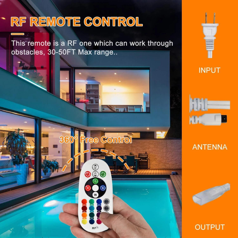 NeonPlus RGB Controller with RF Remote for 110V - 12.5x23mm - Eco LED Lightings 