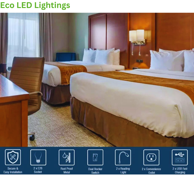 Contemporary Double Headboard Light - Brushed Nickel Finish | Energy-Efficient LED | UL Listed | 5-Year Warranty - Eco LED Lightings 
