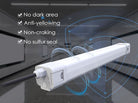 4FT LED Linear Vapor Tight Light | 30W-35W-40W | ETL, FCC, DLC Listed | 140lm/w | Surface/Suspension Mounting | 3500/4000/5000/6000K CCT Options | IP65 Rated, Wet Rated - Eco LED Lightings 