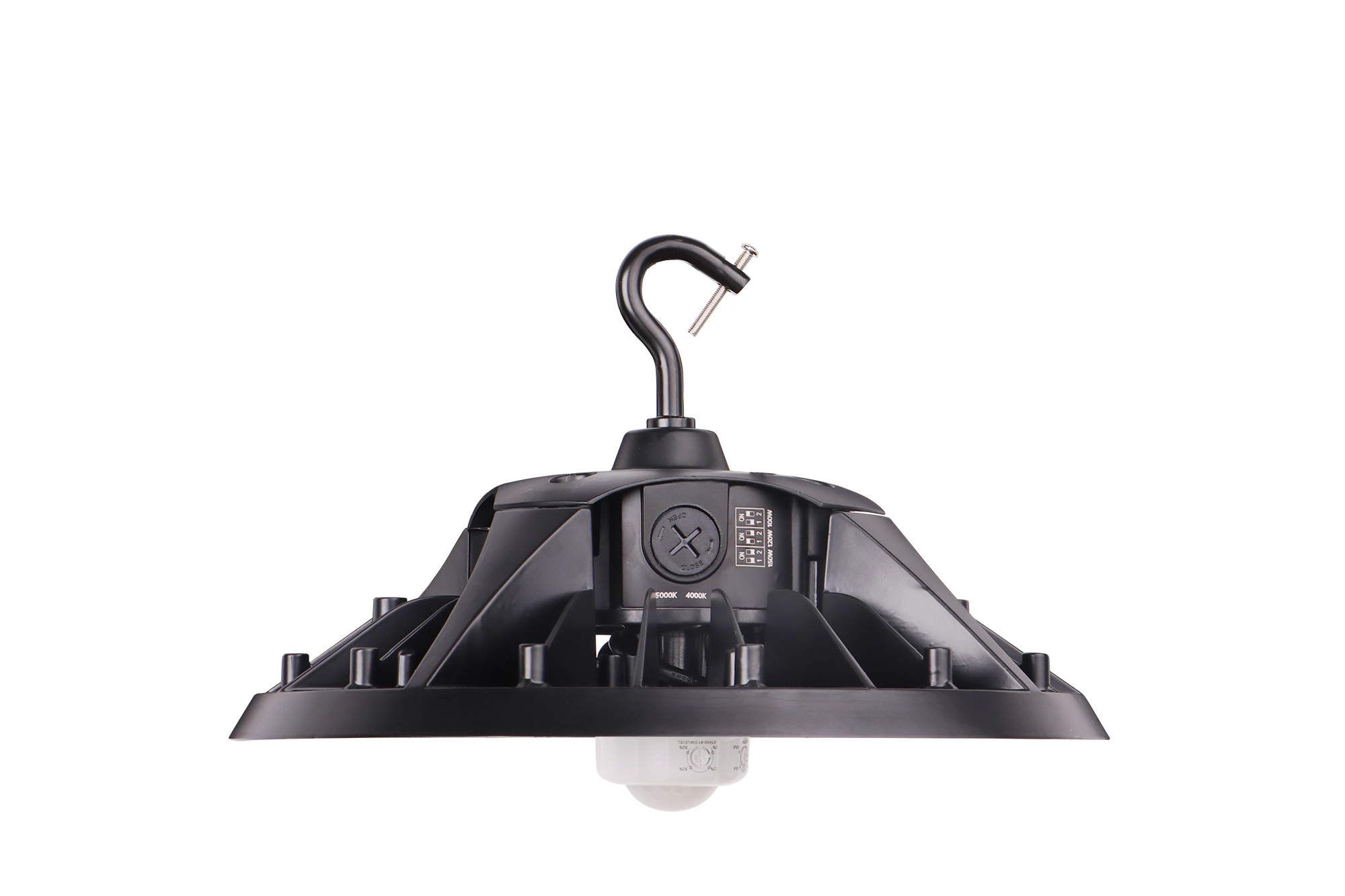 150W Tunable UFO LED High Bay Light - Selectable Wattage (150W /120W/100W) & CCT (4000K/5000K), 23,100 Lumens, 0-10V Dimmable - UL & DLC 5.1 Certified - Eco LED Lightings 