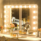 Hollywood Lighted Makeup Mirror with 3-Color Dimmable LED Bulbs - Eco LED Lightings 