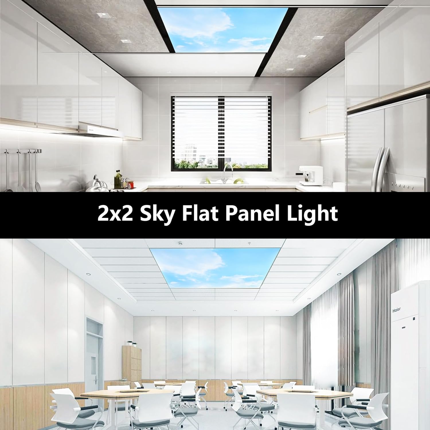 2x2 LED Cloud Ceiling Panel - Selectable Wattage (40W/30W/20W) & CCT (3000K/4000K/5000K), 0-10v Dimmable, ETL Certified - Eco LED Lightings 