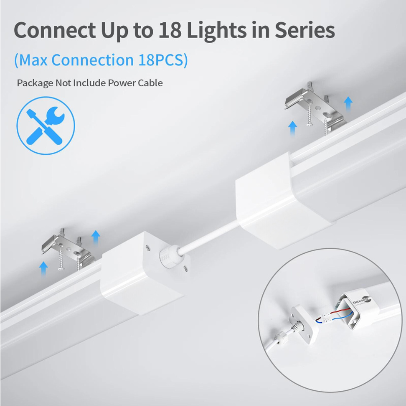 4ft LED Tri-proof Light - 36W, 5000K Daylight & 4000K, High Lumen Output 3600LM, Flicker-Free, Energy Efficient - Eco LED Lightings 