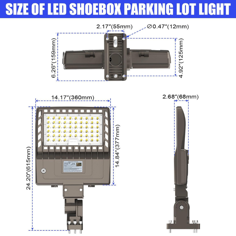 240W LED Pole Light with Dusk To Dawn Sensor, 33600 LM, 5000K, 100V-277V, Mounting Type - Universal Mount - UL & DLC - Eco LED Lightings 