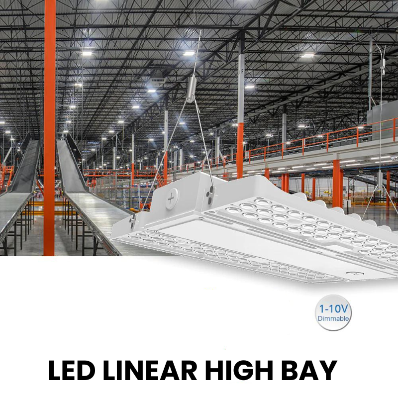 1.2ft LED Linear High Bay - Selectable Wattage (155W/180W/210W) and CCT (4000K, 5000K) with 150LM/Watt - UL, CE, RoHS, DLC 5.1 - Eco LED Lightings 