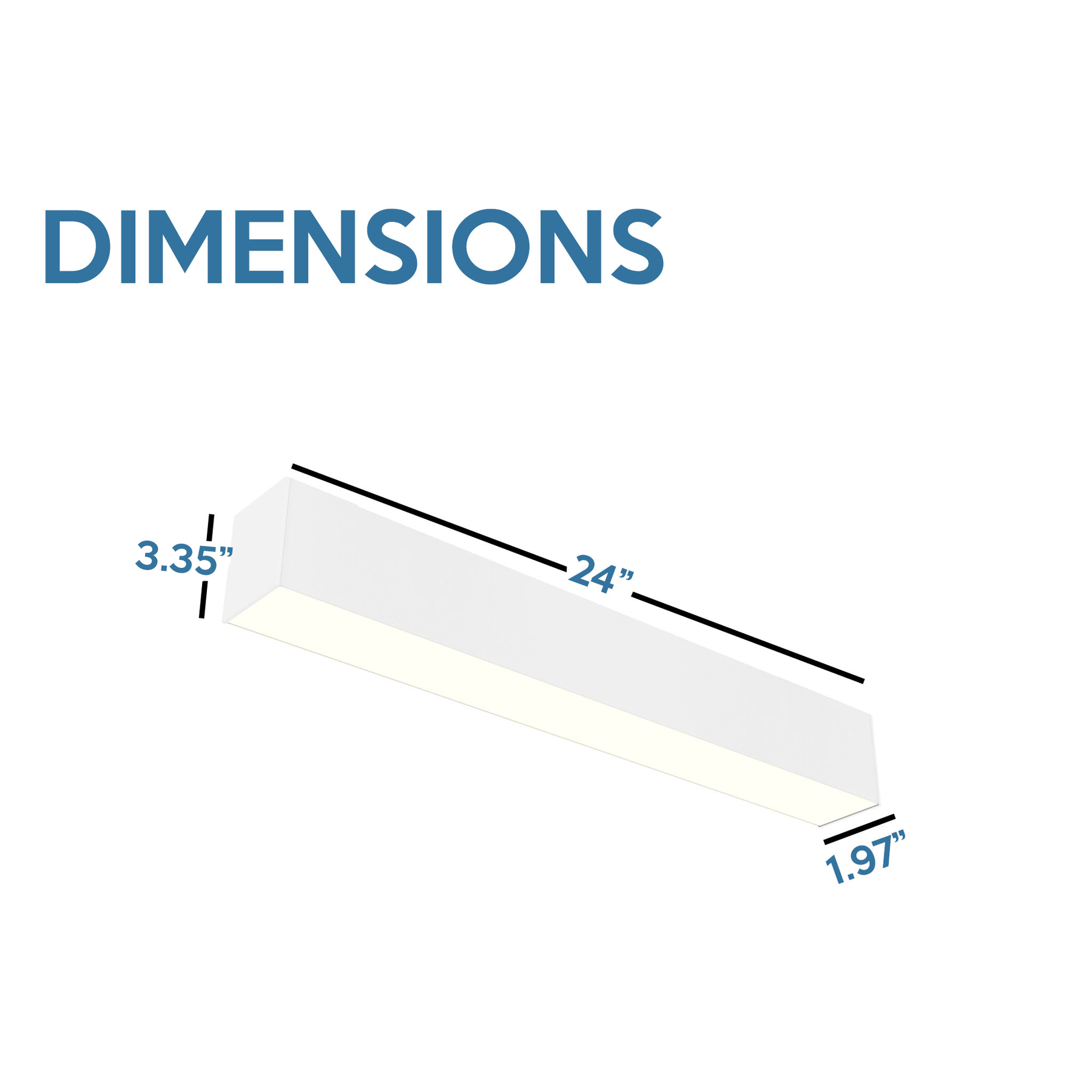 2ft LED Suspended Linear Light, Selectable Wattage (25W/20W/15W) & CCT (3500K-6500K), 3250 Lumens, 0-10V Dimmable - ETL, CETL, DLC Listed - Eco LED Lightings 