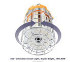 LED Round Work Light 5000K, 360° Beam Angle, >80 CRI, 100-277V AC, ETL Approved, 3 Pine wires Base, Work Light For Garage, Factory and Warehouse - Eco LED Lightings 