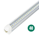 T8 8ft Integrated LED Tube Light - 72W V Shape, Clear 6500K, 8640 Lumens , ETL and DLC Listed, Linkable Design for Garage, Warehouse - Eco LED Lightings 