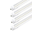 T8 8ft LED Tube Light Single Pin, 60W and 7800 Lumens with 6500K - 100V-277V, Double Ended Power - ETL Listed (Pack of 4) - Eco LED Lightings 