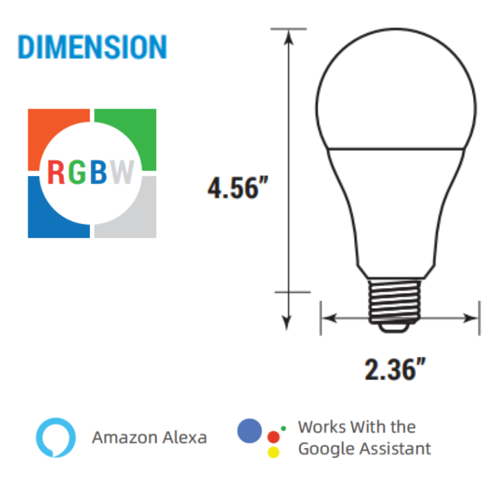 NexusNand Wifi Smart Led Bulb E27 RGB Smart Light 110V For Google Assi