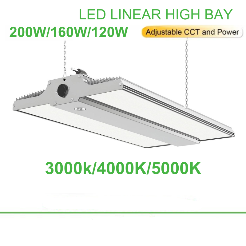 Powerful 1.6ft LED Linear High Bay Light, Adjustable CCT 3000K/4000K/5000K, Energy-Efficient 200W/150W/120W - 30,000 Lumens - Eco LED Lightings 