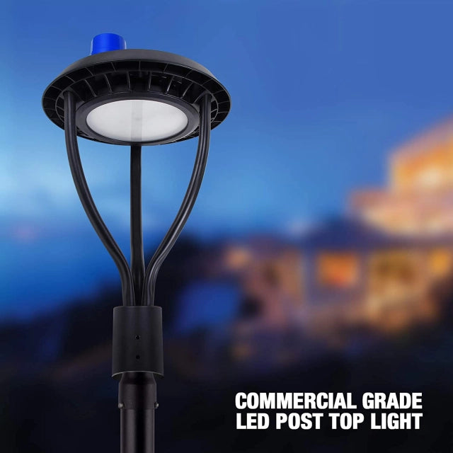 150W LED Post Top Light with Photocell - Ultra Bright 21,000lm, 5000K Daylight, 400W Equivalent, IP65 Waterproof Outdoor Area Light - Eco LED Lightings 