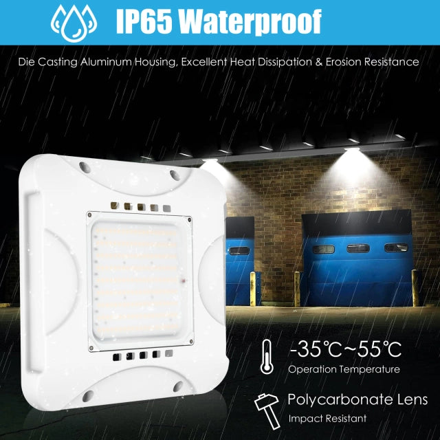 80W/120W/150W Dimmable LED Canopy Light with CCT Selectable 3000K/4000K/5000K - IP65 Rated - Eco LED Lightings 