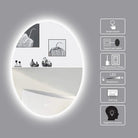 Backlit Oval LED Bathroom Mirror, 6000K, Shatterproof, IP44, Anti-Fog - Eco LED Lightings 