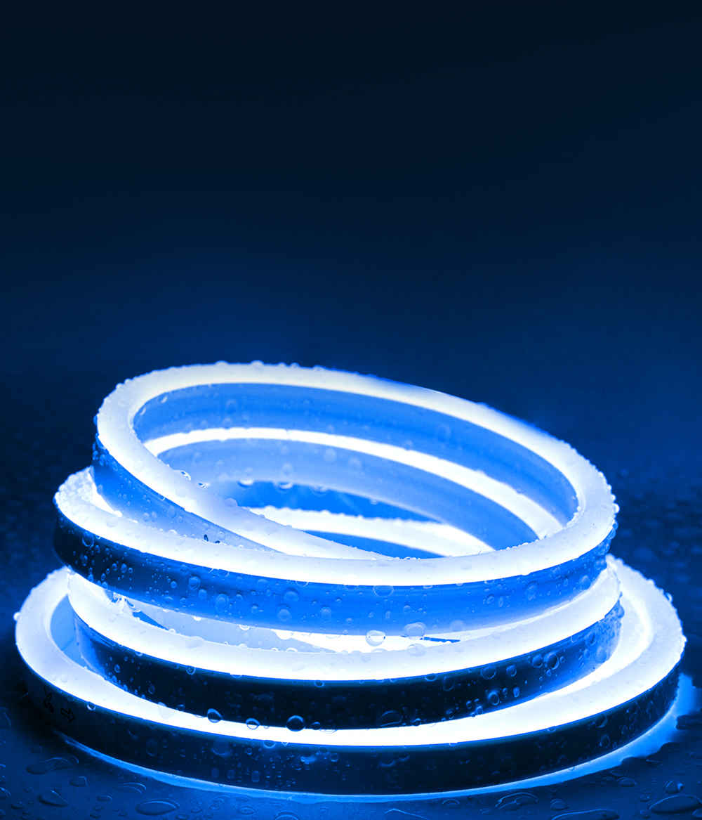 Blue LED Neon Light - 110v, 6W/Meter and 241LM/Watt, Energy Efficient LED Rope Lights- ETL Listed 98.4ft