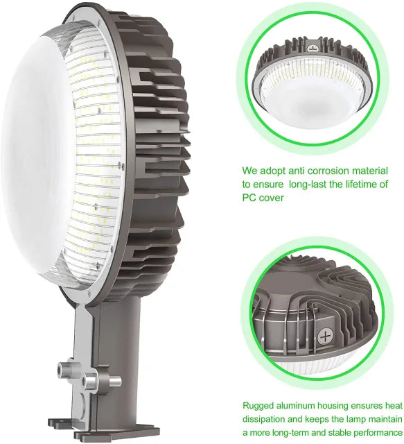 120W LED Barn Light Fixture, 15,000 Lumens, Dusk-to-Dawn Photocell Sensor, IP65 Waterproof, UL, cUL, DLC Approved - Eco LED Lightings 