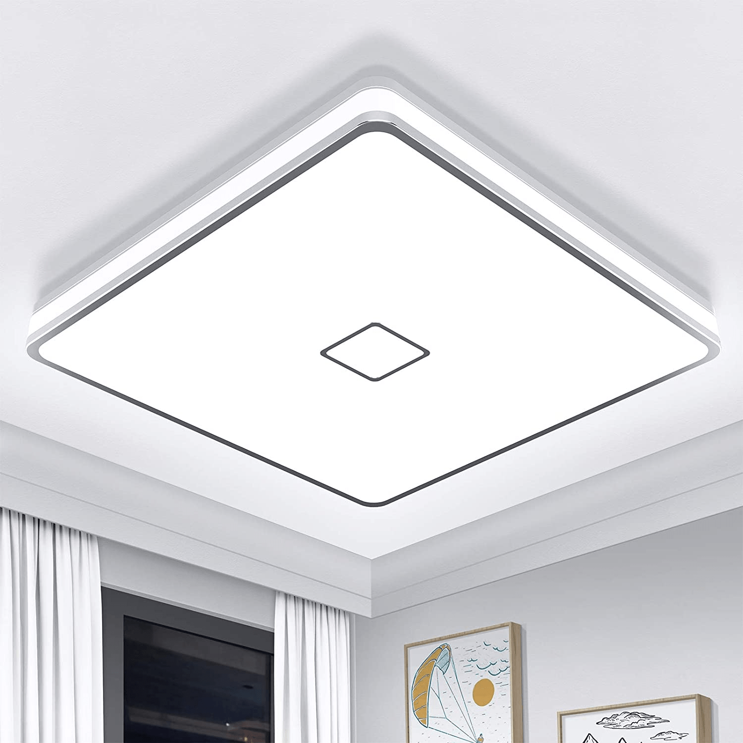 Elevate Your Indoor Space with Powerful 12.8 Inch Square LED Flush Mount Ceiling Lights - 24W, 2050LM, IP44 Rated for Durability and Style - Eco LED Lightings 