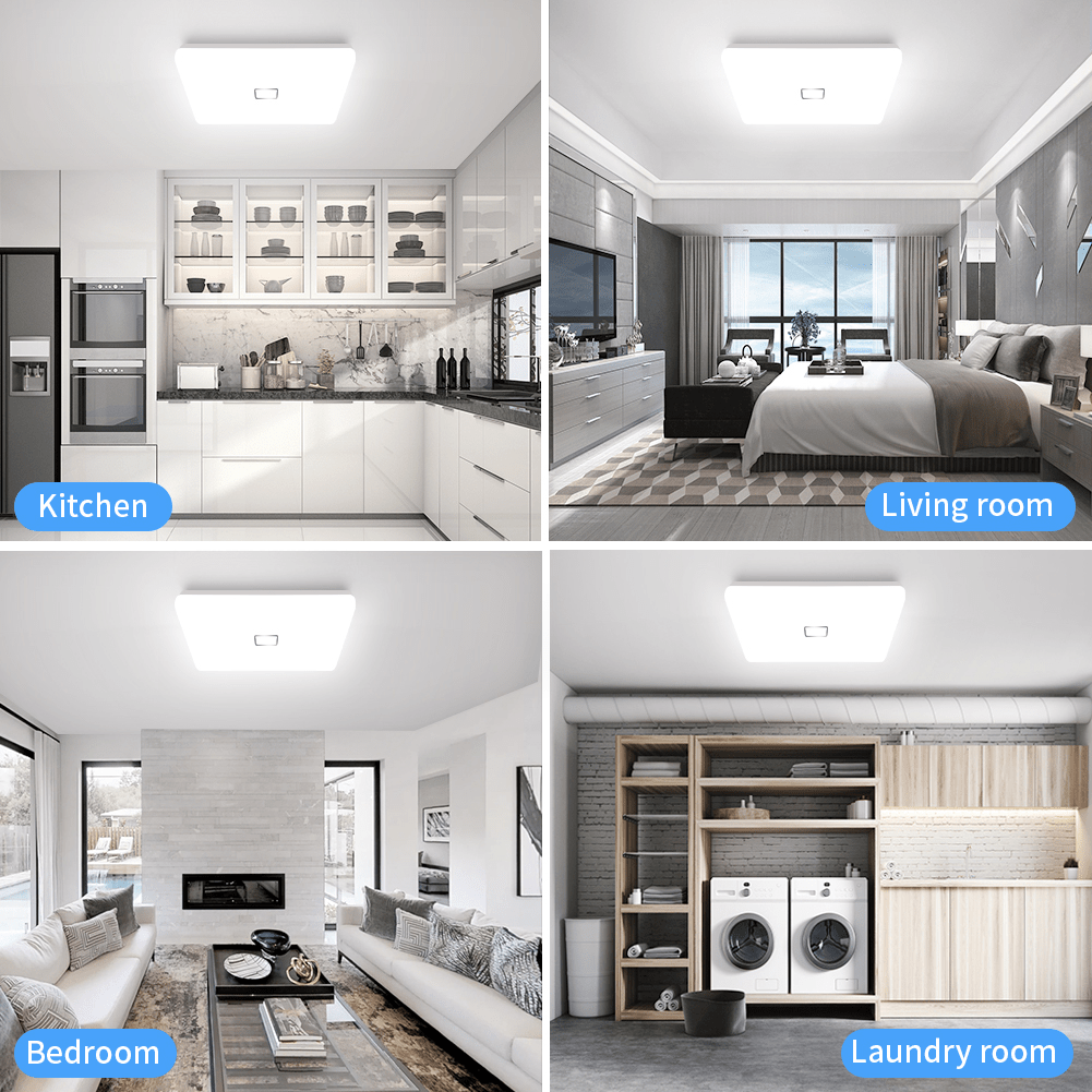 Modern and Energy-Efficient 11 Inch Square LED Flush Mount Ceiling Lights - 18W, 1800LM, 5000K, and AC100-277V for Bright and Versatile Lighting - Eco LED Lightings 