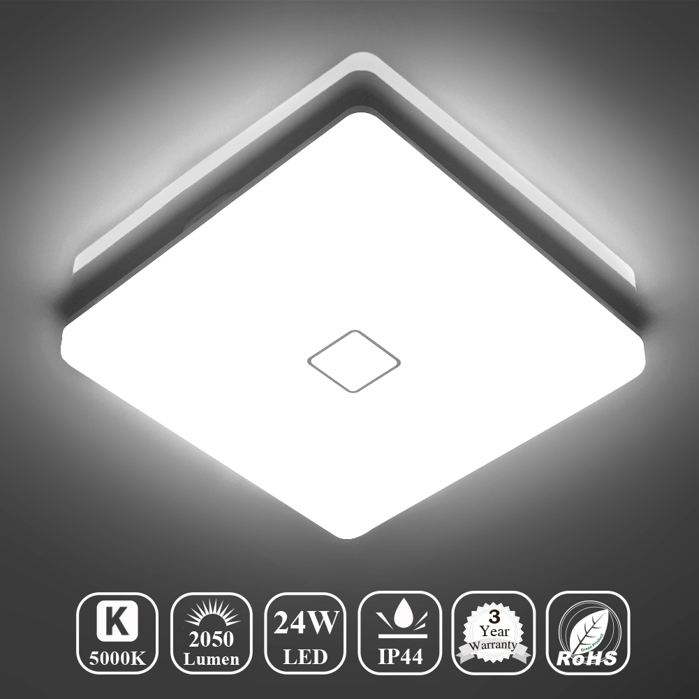 Versatile and Efficient 12.5 Inch Square LED Flush Mount Ceiling Lights - 24W, 2050LM, 5000K, and AC100-277V for Modern and Bright Lighting Solutions - Eco LED Lightings 
