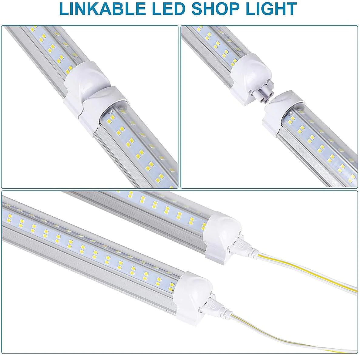 4ft- LED T8 Integrated Tube Light- 30 Watt, 5000K and 4660 Lumens and High Output Linkable, Plug and Play, ETL and DLC Listed Fixture- Eco LED Lightings