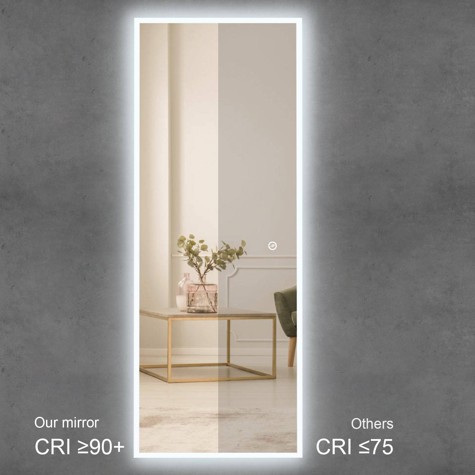 Elevate Your Dressing Room with a 22x60 Inch LED Dressing Mirror - Perimeter Frosting, Touch Switch, and Horizontal Mounting for the Perfect Reflection and Style - Eco LED Lightings 