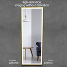 ELL Frame Series - Dressing mirror- Luxury LED Bathroom Mirror with Touch Switch, Color Temperature Changing, and Horizontal Mounting - Elegant Gold Matte Frame, Copper-Free Glass, ETL Listed & IP44 Rated - Upgrade Your Bathroom Decor - Eco LED Lightings 