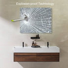ELL Corona Series - LED Wall Glow Bathroom Mirror with Adjustable Color Temperature, Defogger, Touch Switch, and Hardwired Design - 5mm Tempered Glass with Safety Film, ETL Listed & IP44 Rated - Vertical or Horizontal Mounting - Eco LED Lightings 