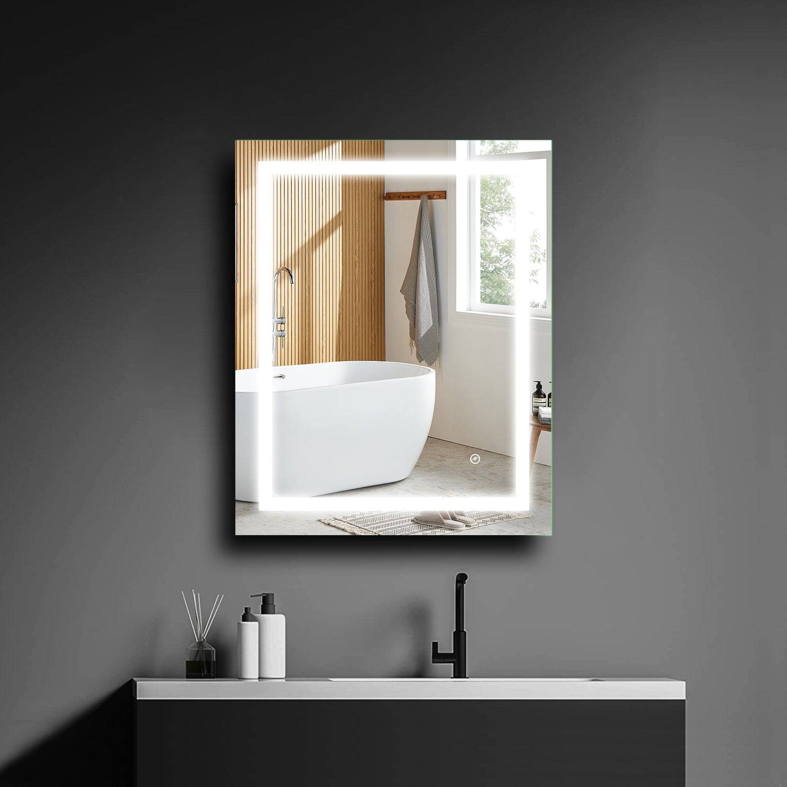 ELL Cubic Series- Single Door - Modern LED Bathroom Mirror with Defogger, Shelves, USB Charger, and Touch Switch - Surface or Recess Mounting, Aluminum Carcass, Color Temperature Changing, ETL Listed - Sleek and Functional Grooming Solution - Eco LED Lightings 
