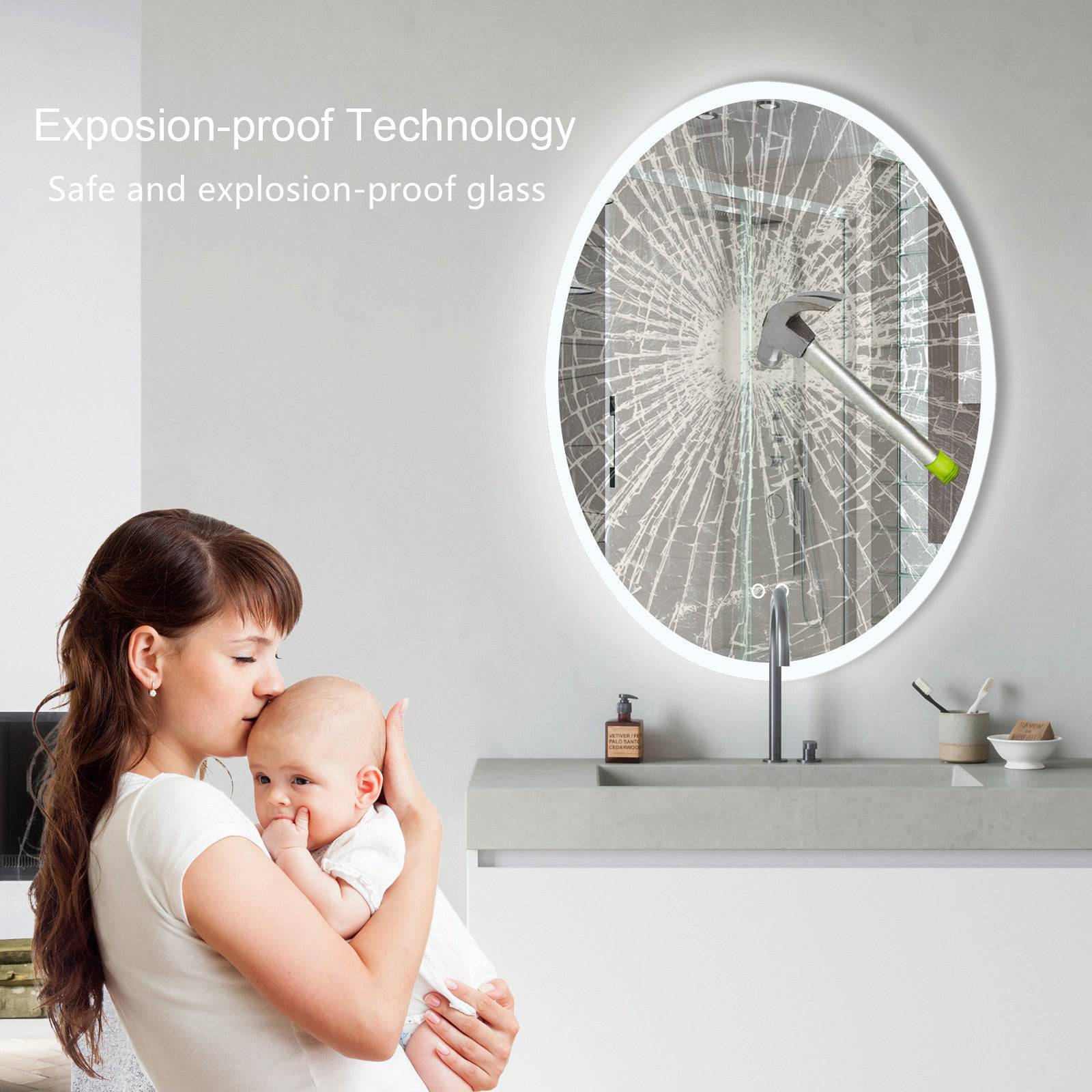 Baby-Safe Mounted Plastic Mirror
